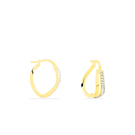 Créoles Hekate Or Jaune Strass - Boucles d'oreilles créoles Femme | Histoire d’Or