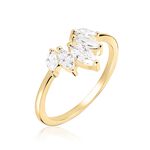 Bague Amazonia Plaqu&eacute; Or Jaune Oxyde De Zirconium - Bagues avec pierre Femme | Histoire d&rsquo;Or