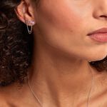 Bijou D'oreille Unitaire Purple Bloom Argent Blanc Oxyde De Zirconium - Boucles d'oreilles fantaisie Femme | Histoire d&rsquo;Or