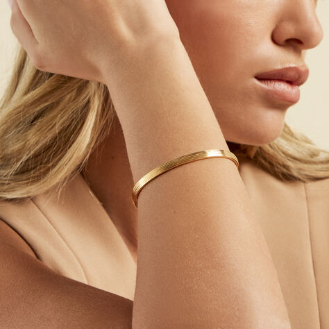 Bracelet Jonc Ensoleillée Plaqué Or Jaune - Bracelets joncs  | Histoire d’Or