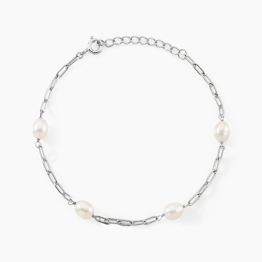 Bracelet Silviane Argent Blanc Perle De Culture - Bracelets Femme | Histoire d&rsquo;Or