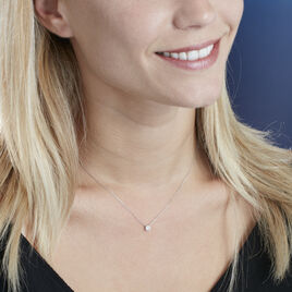 Collier Collection Victoria Or Blanc Diamant Synthetique - Colliers Femme | Histoire d’Or