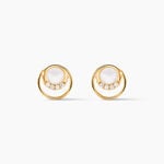 Boucles D'oreilles Puces Kamilka Or Jaune Nacre Et Oxydes - Clous d'oreilles Femme | Histoire d&rsquo;Or