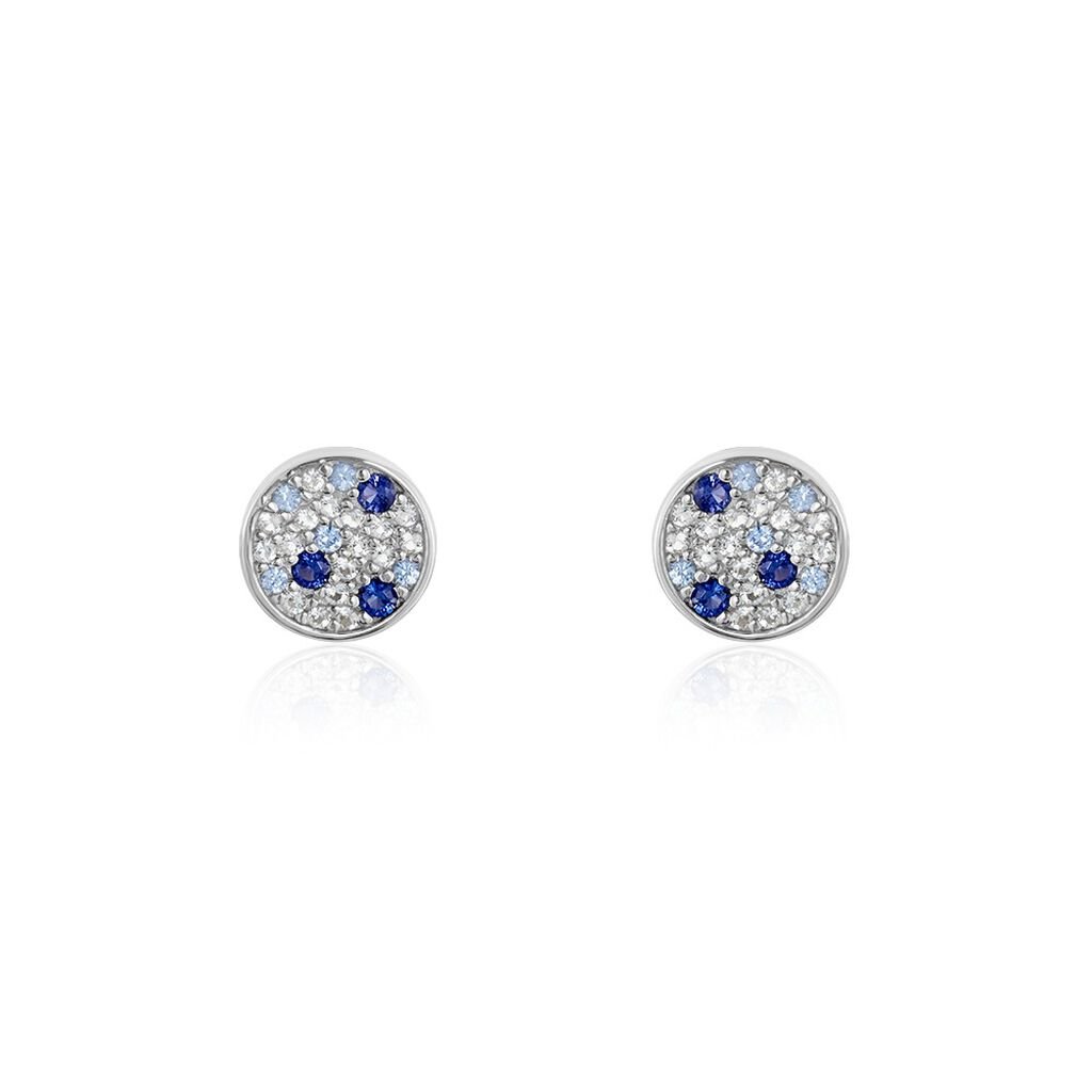 Boucles D'oreilles Puces Nelig Argent Blanc Oxyde De Zirconium - Boucles d'oreilles fantaisie Femme | Histoire d’Or