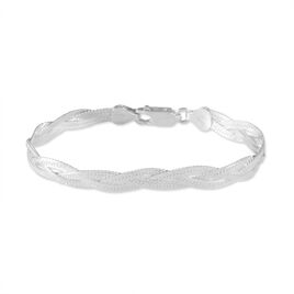 Bracelet Elae Maille Tresse Argent Blanc - Bracelets chaîne Femme | Histoire d’Or