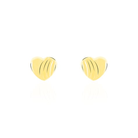 Boucles D'oreilles Puces Anne-maudae Cœurs Or Jaune - Clous d'oreilles Femme | Histoire d’Or