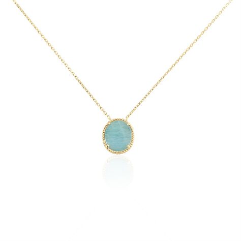 Collier Leeve Plaqu&eacute; Or Jaune Amazonite - Colliers Femme | Histoire d&rsquo;Or