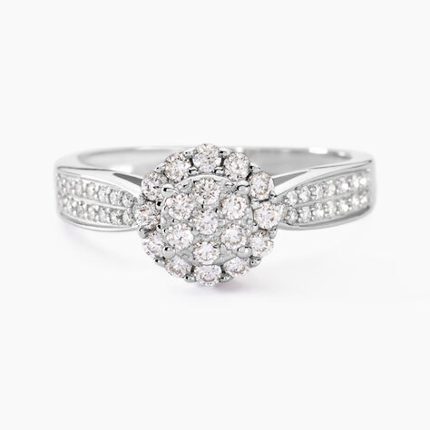 Bague Chou Or Blanc Diamant - Bagues avec pierre Femme | Histoire d’Or