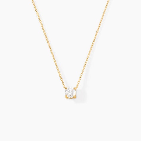 Collier Aphrodite Ld Or Jaune Diamant Synth&eacute;tique - Colliers Femme | Histoire d&rsquo;Or
