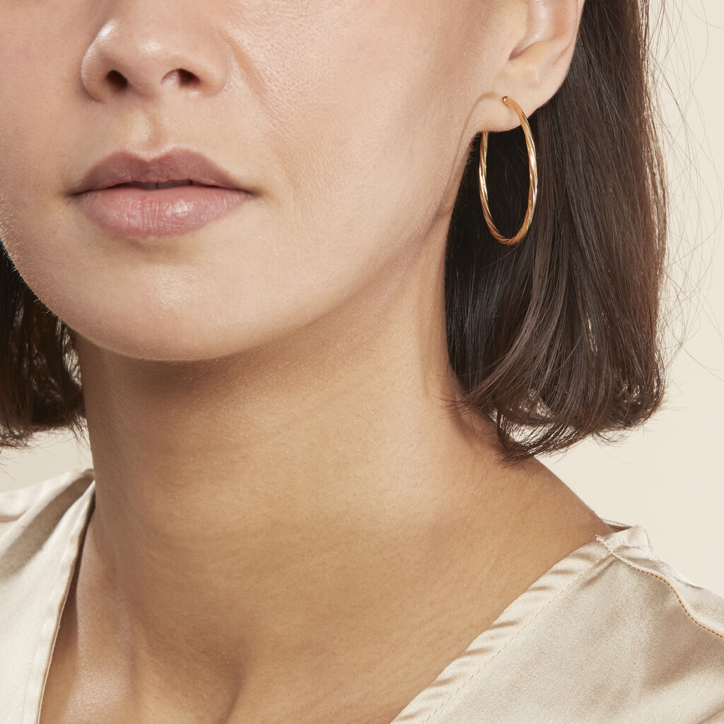 Créoles Youri Or Jaune - Boucles d'oreilles créoles Femme | Histoire d’Or