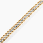 Bracelet Cordelia Maille Corde 3 Rangs Or Bicolore - Bracelets cha&icirc;ne Femme | Histoire d&rsquo;Or