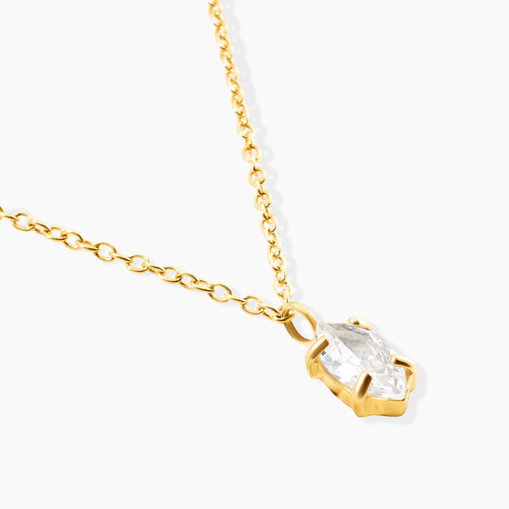 Collier Ivy Acier Jaune Oxyde De Zirconium - Colliers fantaisie Femme | Histoire d&rsquo;Or