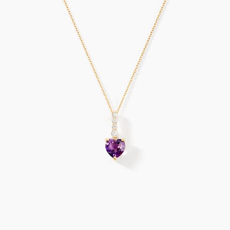 Collier Fany Or Jaune Améthyste Oxyde De Zirconium - Colliers Femme | Histoire d’Or