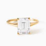 Bague Gatsby Argent Dor&eacute; A L'Or 750/1000 Oxyde De Zirconium - Bagues avec pierre Femme | Histoire d&rsquo;Or