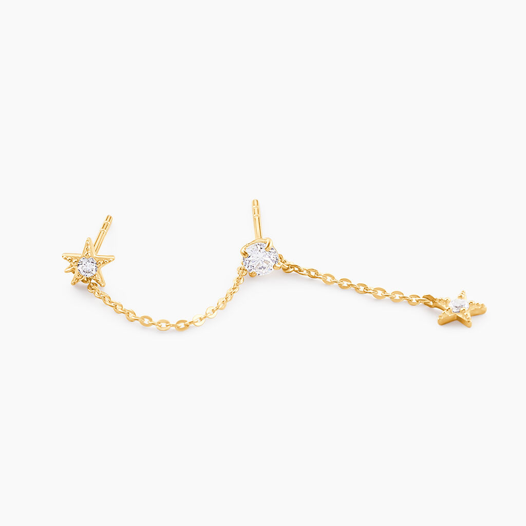 Bijoux D'Oreilles Filander Or Jaune Oxyde De Zirconium - Ear cuffs Femme | Histoire d&rsquo;Or