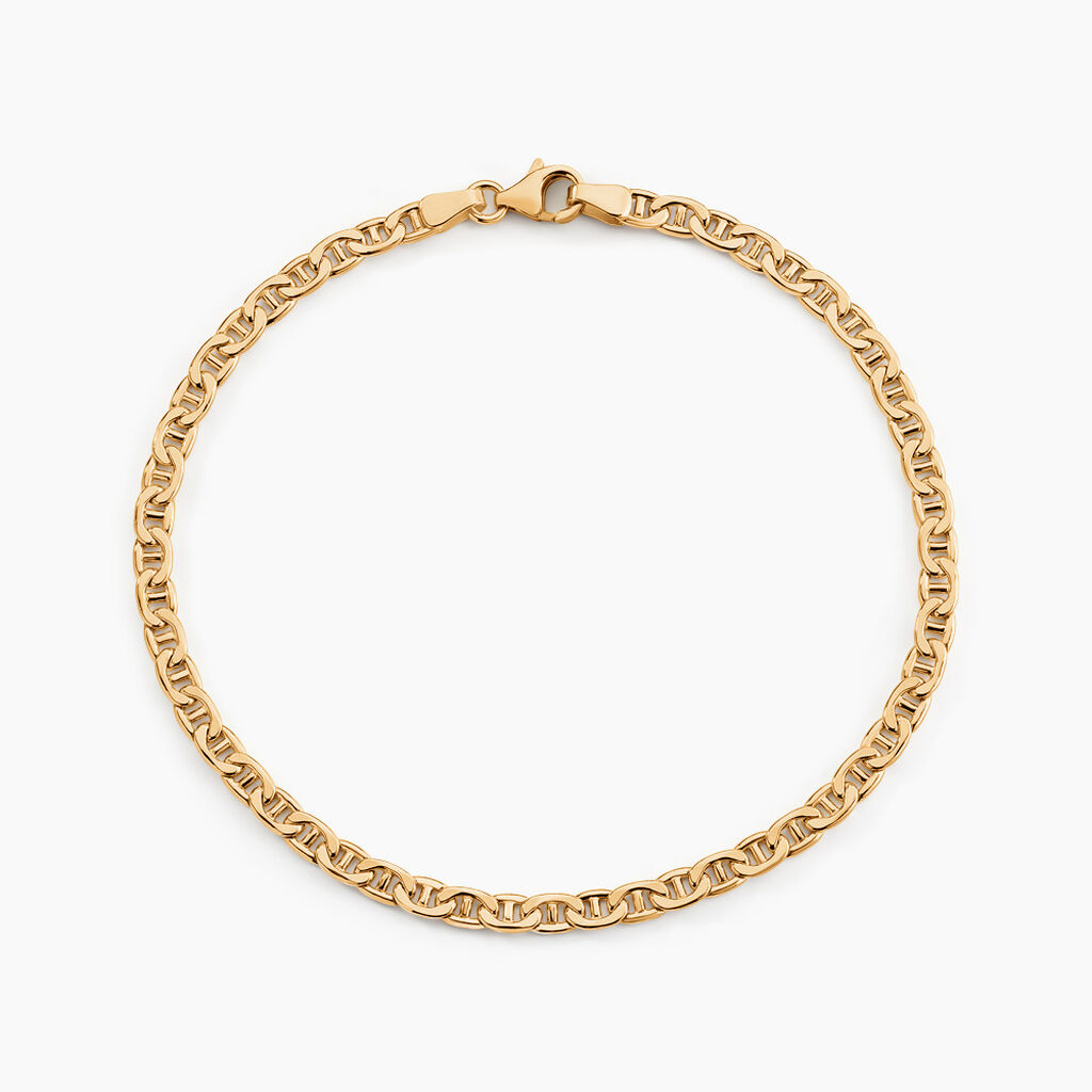 Bracelet Capucin Or Jaune Maille Marine Plate - Bracelets cha&icirc;ne Femme | Histoire d&rsquo;Or