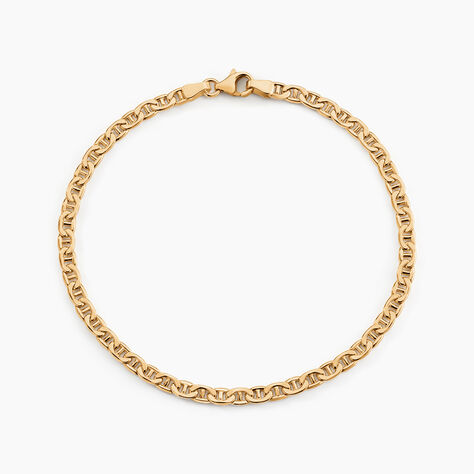 Bracelet Capucin Or Jaune Maille Marine Plate - Bracelets cha&icirc;ne Femme | Histoire d&rsquo;Or