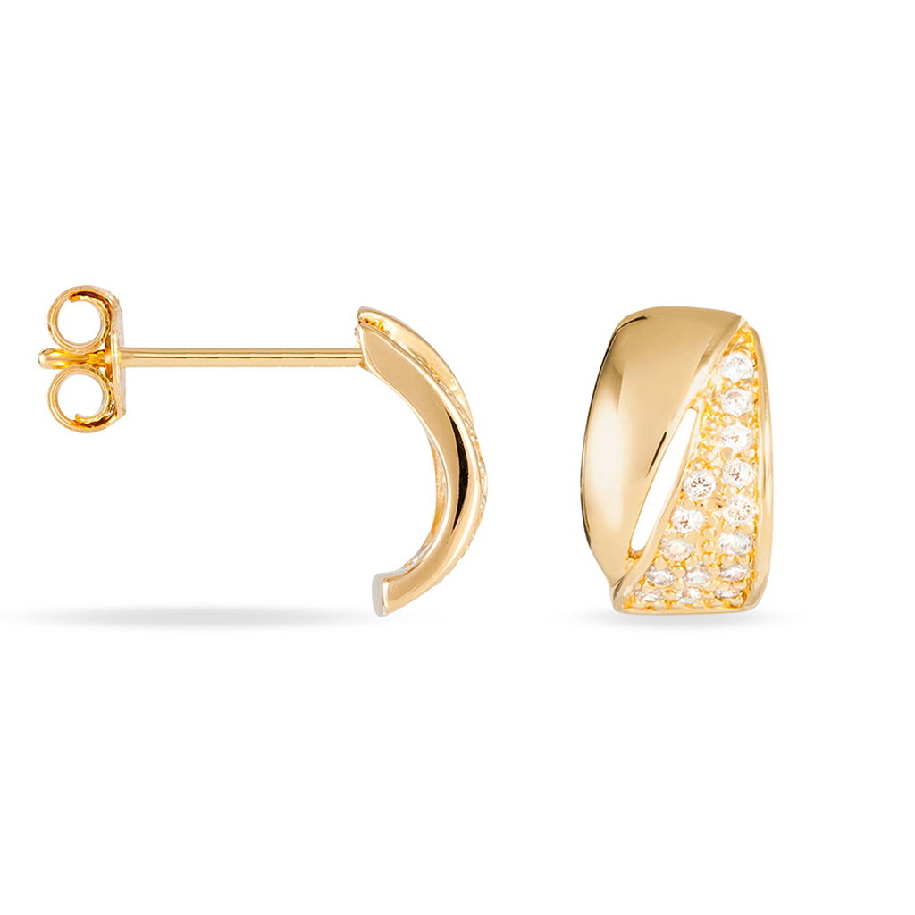Boucles D'oreilles Puces Oliwia Plaqué Or Jaune Oxyde De Zirconium - Boucles d'oreilles fantaisie Femme | Histoire d’Or