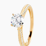 Bague Solitaire Veronique-marie Or Jaune Oxyde De Zirconium - Bagues solitaires Femme | Histoire d&rsquo;Or