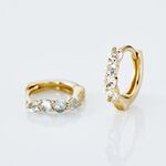 Cr&eacute;oles Leatrice Or Jaune Topaze Bleu Sky - Boucles d'oreilles cr&eacute;oles Femme | Histoire d&rsquo;Or