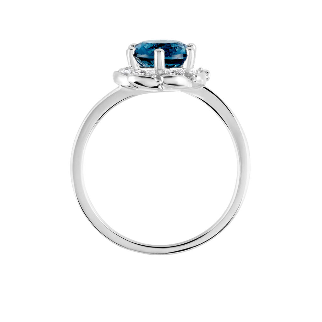 Bague Argent Blanc Clover Verre Oxydes De Zirconium - Bagues solitaires Femme | Histoire d&rsquo;Or