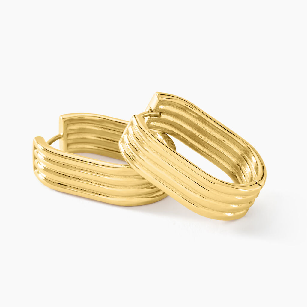 Créoles Dafnie Acier Jaune - Boucles d'oreilles créoles Femme | Histoire d’Or