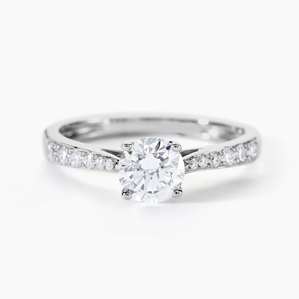 Bague Solitaire Hemera Or Blanc Diamant Synthetique - Bagues solitaires Femme | Histoire d&rsquo;Or