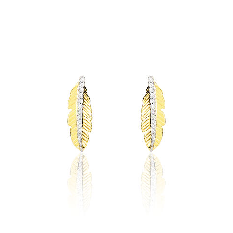 Boucles D'oreilles Puces Paola Or Jaune Diamant - Clous d'oreilles Femme | Histoire d&rsquo;Or