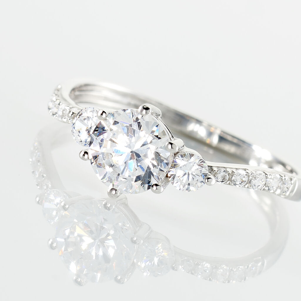 Bague Berata Or Blanc Oxyde De Zirconium - Bagues solitaires Femme | Histoire d&rsquo;Or