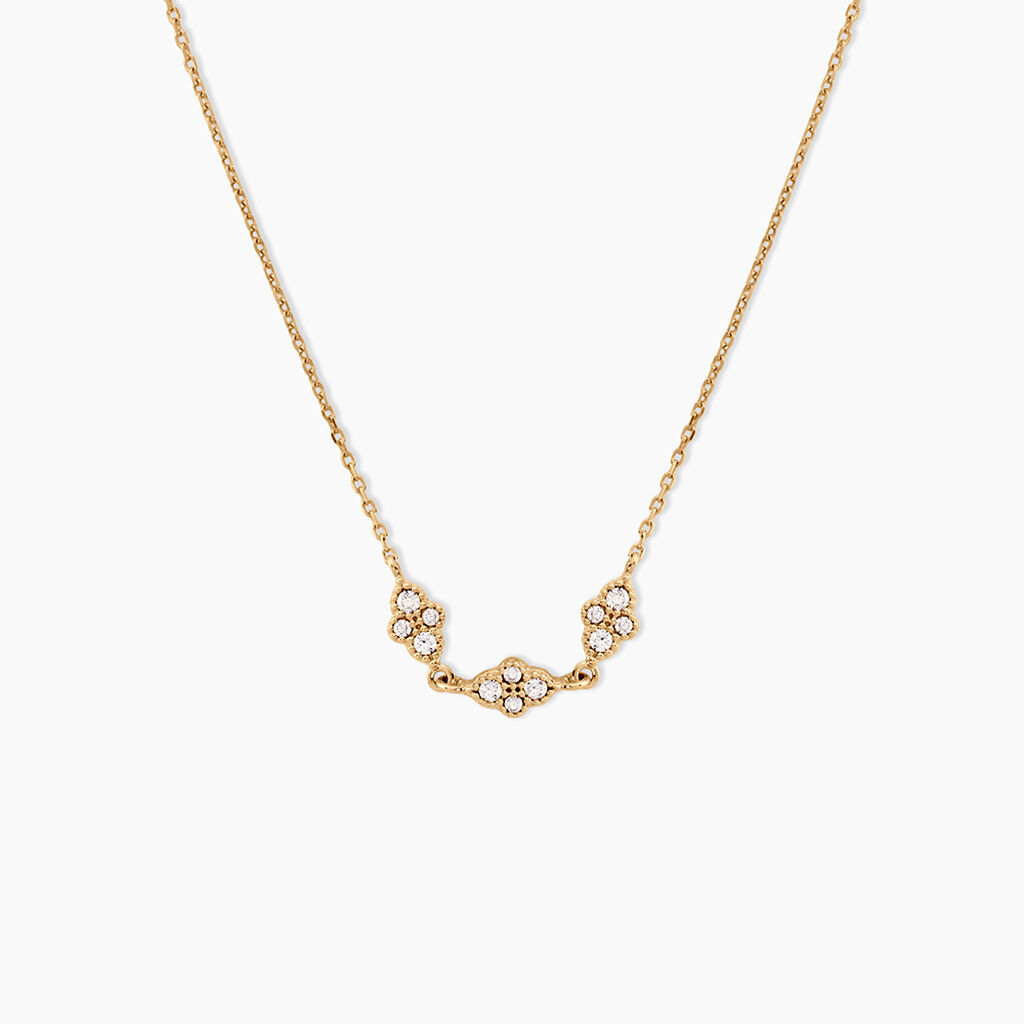 Collier Dainty Plaqu&eacute; Or Jaune Oxyde De Zirconium - Colliers Femme | Histoire d&rsquo;Or