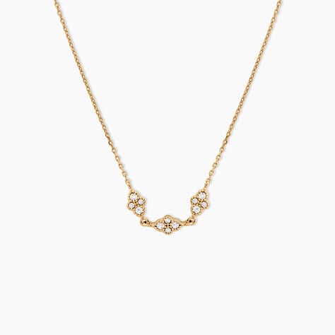 Collier Dainty Plaqu&eacute; Or Jaune Oxyde De Zirconium - Colliers Femme | Histoire d&rsquo;Or