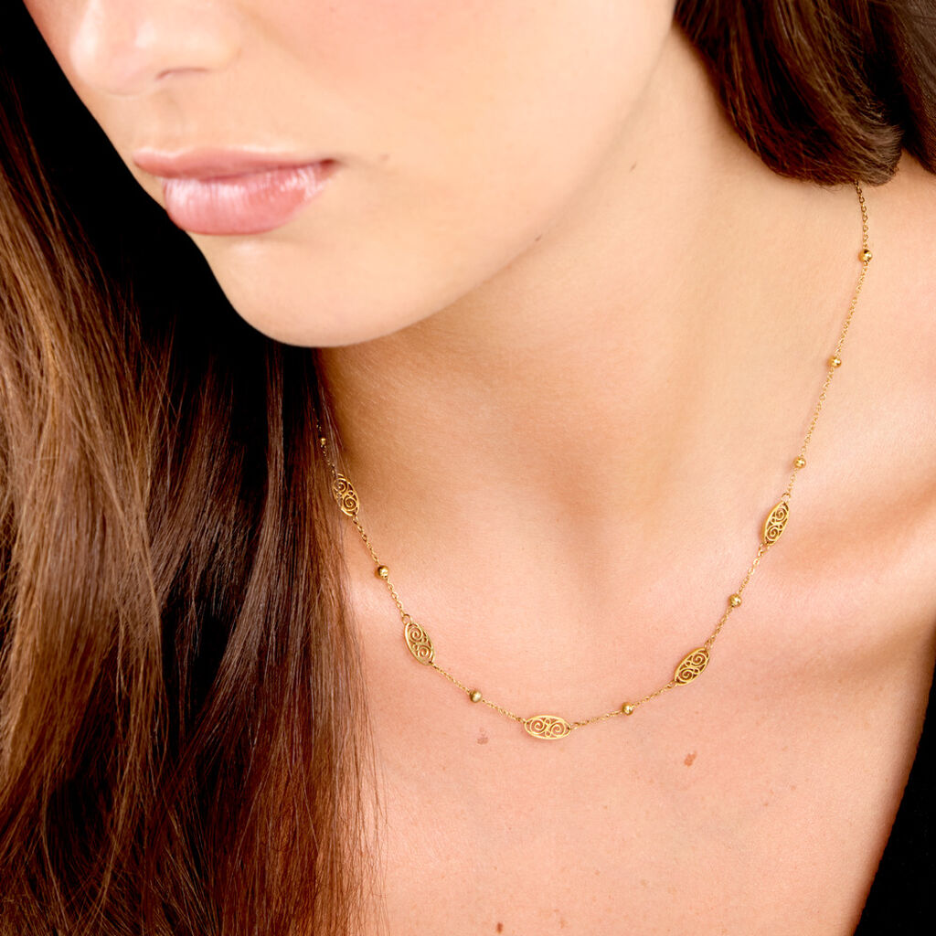 Collier Aurore Acier Jaune - Bijoux sans pierre Femme | Histoire d&rsquo;Or