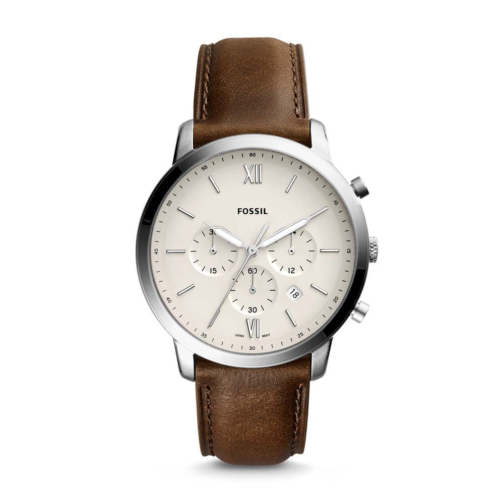 Montres Fossil FS5380 Acier Boucle Ardillon Blanc Ronde