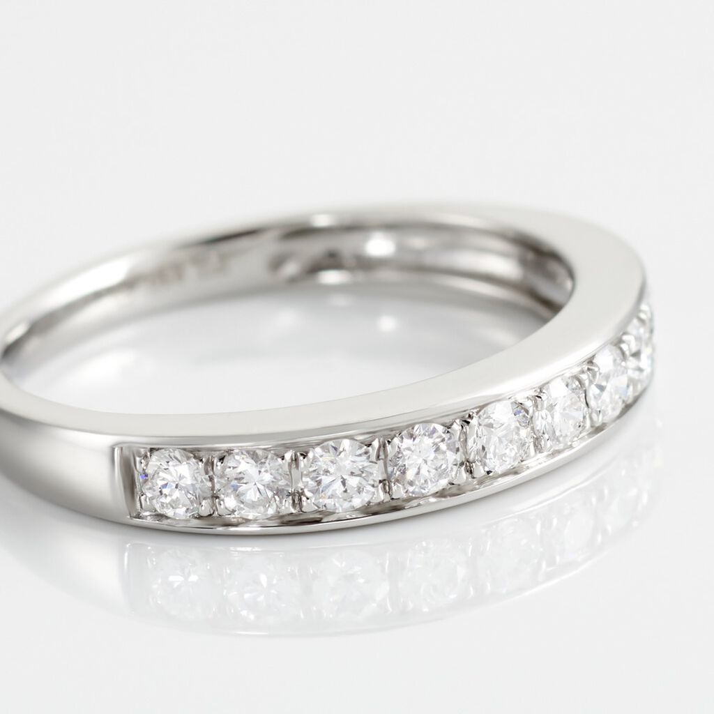 Demi Alliance Juliette Platine Blanc Diamant - Bijoux Femme | Histoire d&rsquo;Or