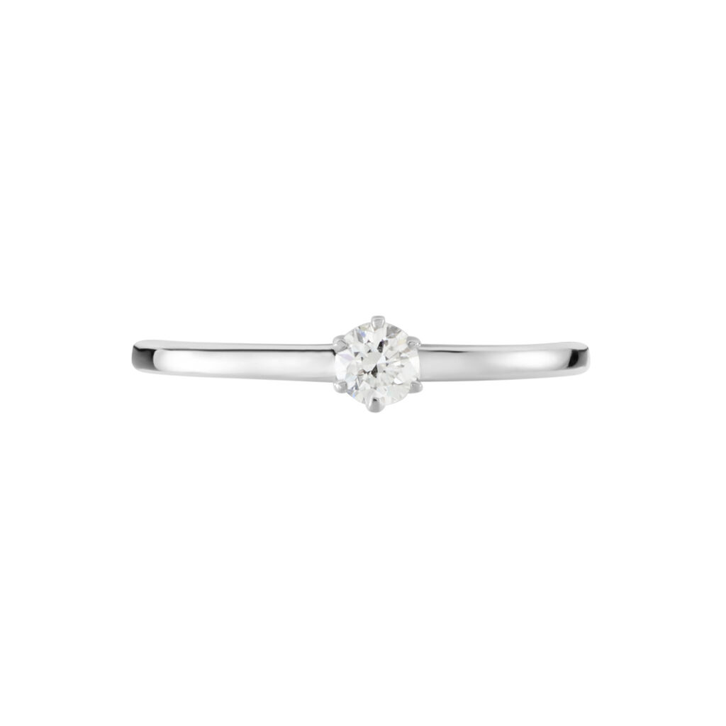Solitaire  Natalia Platine Blanc Diamant - Bagues solitaires Femme | Histoire d’Or