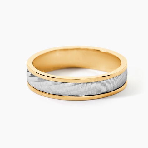 Alliance Effet Mat Ruban Plat Or Bicolore - Alliances Unisex | Histoire d&rsquo;Or