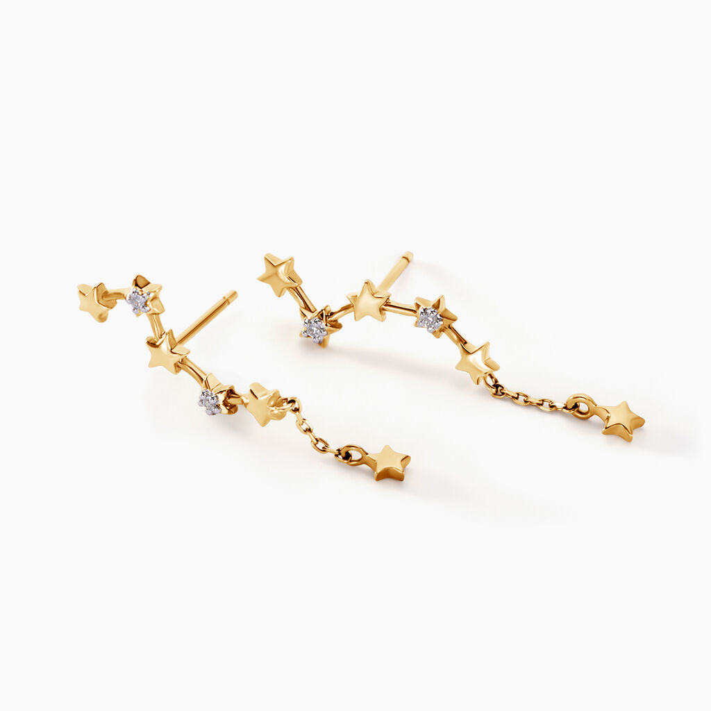 Boucles D'oreilles Pendantes Orion Or Jaune Oxyde De Zirconium - Boucles d'oreilles pendantes Femme | Histoire d’Or
