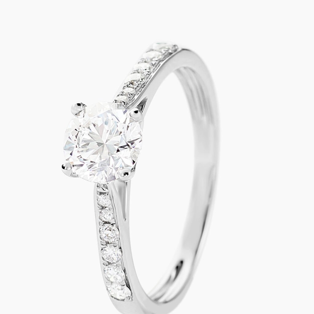 Bague Hemera Ld Platine Blanc Diamant Synthétique - Bagues solitaires Femme | Histoire d’Or