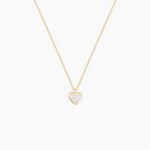 Collier Coeur Serti Clos Or Jaune Oxyde De Zirconium - Colliers Femme | Histoire d&rsquo;Or