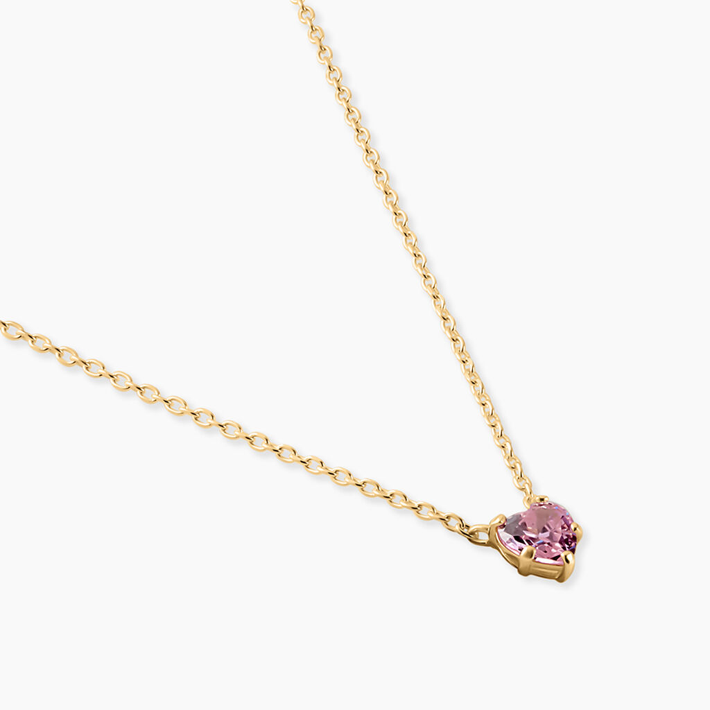 Collier Avaya Argent Dor&eacute; A L'Or 750/1000 Oxyde De Zirconium - Colliers Enfant | Histoire d&rsquo;Or