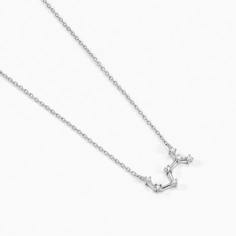 Collier Vega Argent Blanc Oxyde De Zirconium - Colliers Zodiaque Femme | Histoire d&rsquo;Or