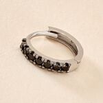 Cr&eacute;ole Unitaire Vito Or Blanc Oxyde De Zirconium - Boucles d'oreilles cr&eacute;oles Homme | Histoire d&rsquo;Or