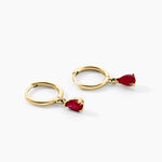 Creoles Pluie D'Eclat Or Jaune Rubis - Boucles d'oreilles cr&eacute;oles Femme | Histoire d&rsquo;Or