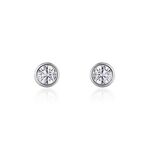 Boucles D'oreilles Puces Or Blanc Agota Diamants - Clous d'oreilles Femme | Histoire d&rsquo;Or