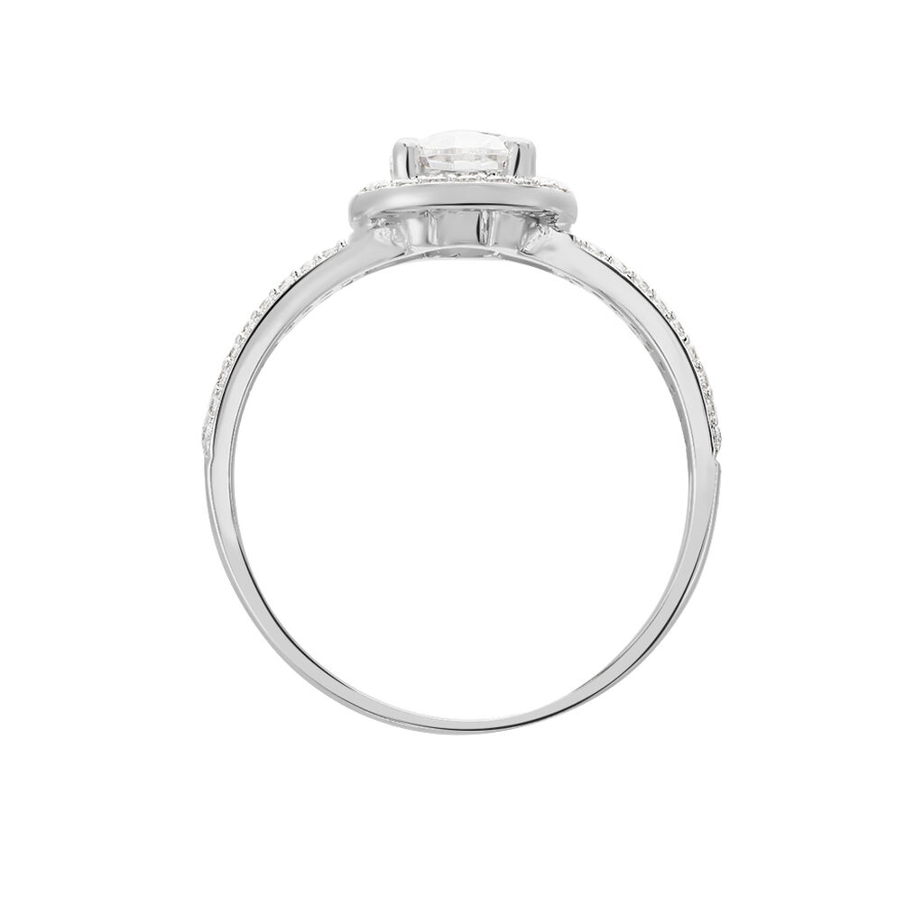 Bague Stelila Or Blanc Oxyde De Zirconium - Bagues solitaires Femme | Histoire d&rsquo;Or