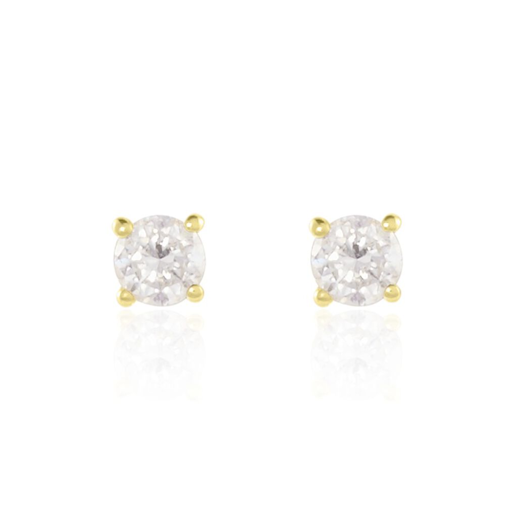 Boucles D'oreilles Puces Or Jaune Victoria Diamants - Clous d'oreilles Femme | Histoire d&rsquo;Or