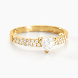 Bague Monelle Or Jaune Oxyde De Zirconium - Bagues solitaires Femme | Histoire d’Or