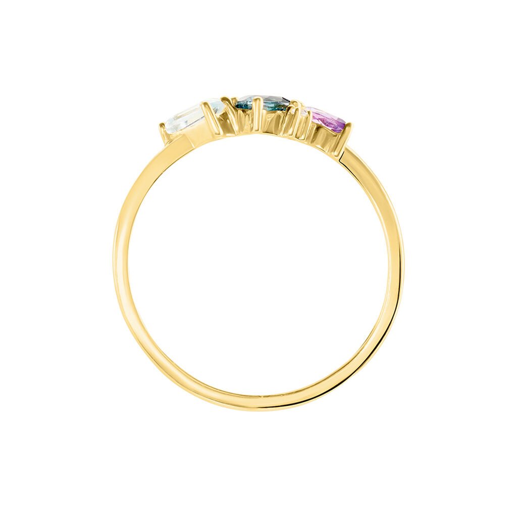 Bague Printemps Pr&eacute;cieux Or Jaune Topaze Am&eacute;thyste - Bagues solitaires Femme | Histoire d&rsquo;Or