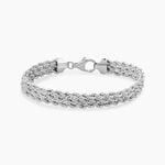 Bracelet Jerry Maille Corde Or Blanc - Bracelets cha&icirc;ne Femme | Histoire d&rsquo;Or