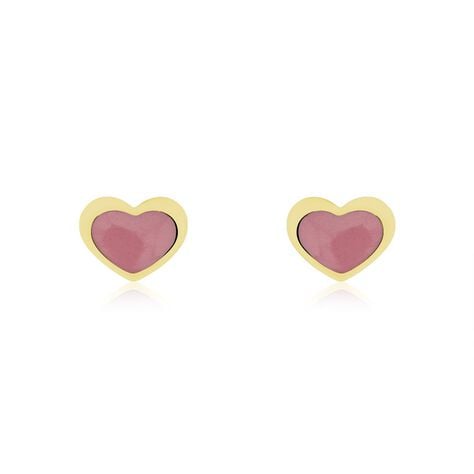 Boucles D'oreilles Puces Coeurs Or Jaune - Clous d'oreilles Enfant | Histoire d’Or